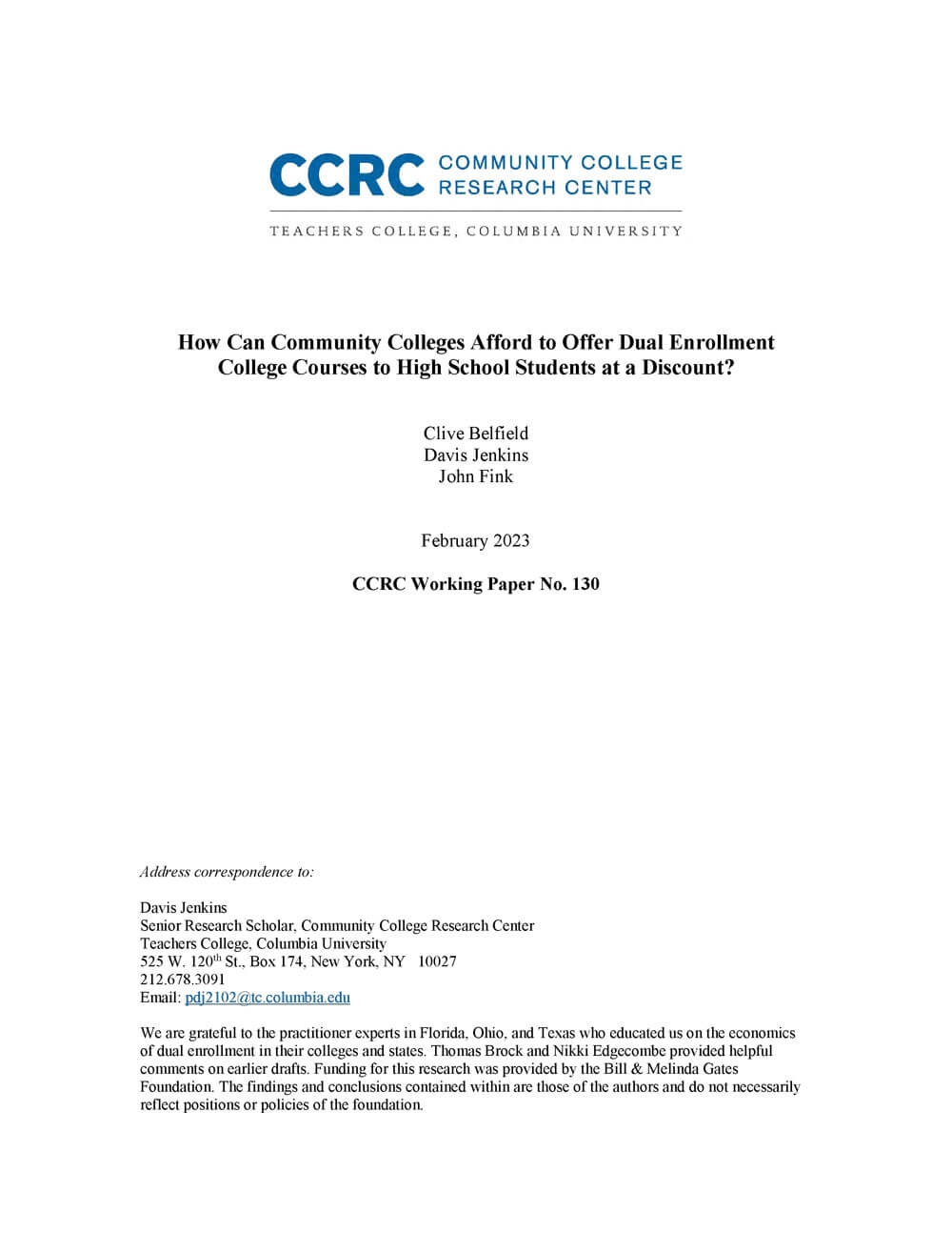 How Can Community Colleges Afford to Offer Dual Enrollment College Courses to High School Students at a Discount?