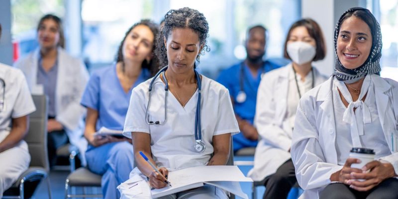 Image of healthcare workers in class.